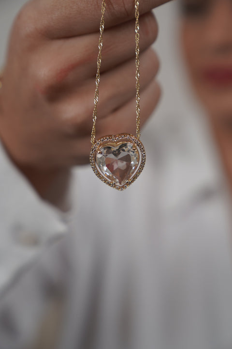 DellFine Crystal Heart Necklace